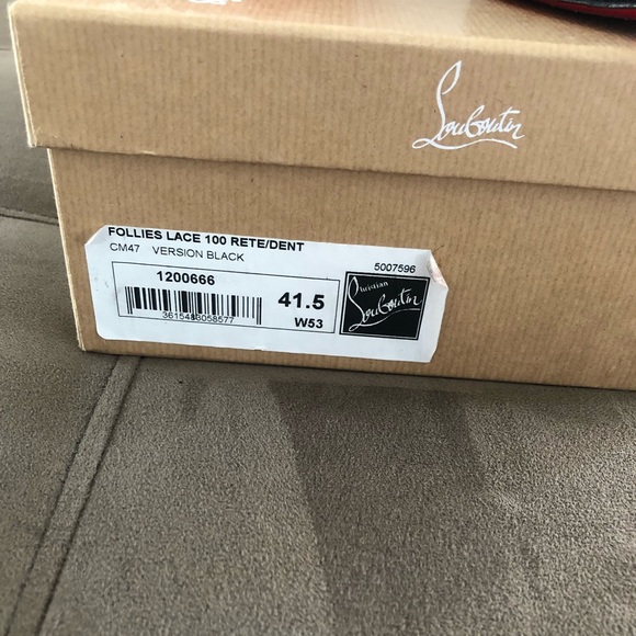 Christian Louboutin Black Red Follies Lace 100 Pumps - Picture 10 of 11